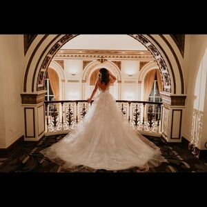 Wedding Gown, Two Piece, Enzoani Designer - Ivory/Sand/Nude Color, Lace&Crystals